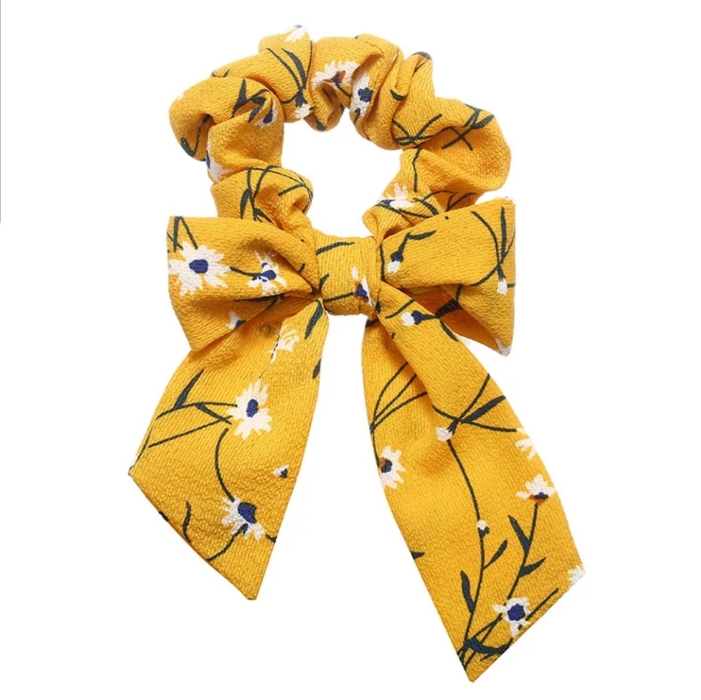 2 in 1 Scrunchie Bow Ribbon Scarf Hairbow